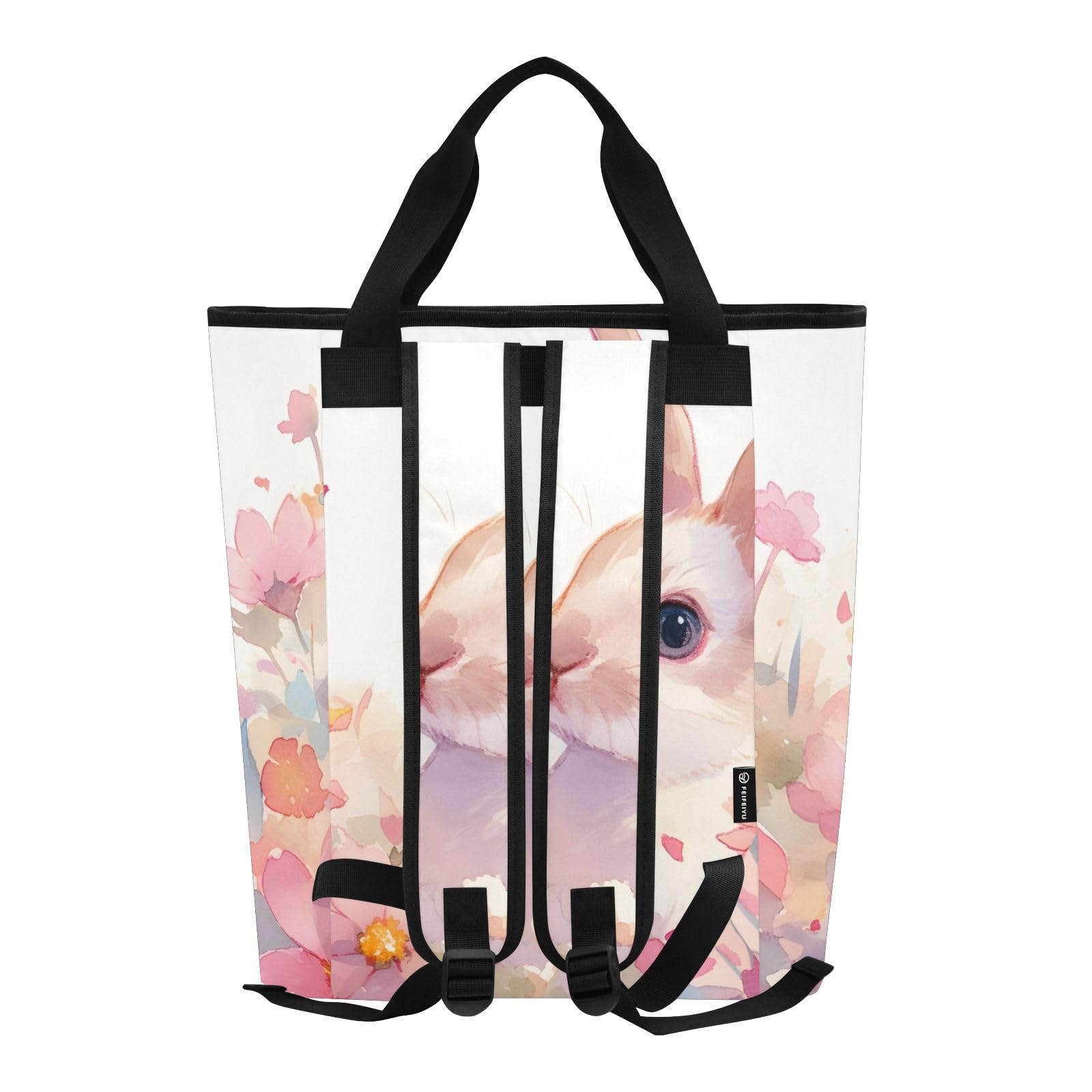 Bokkoy Rabbit and Butterfly Insulated Cooler Bag with Ice Pack?Large Capacity Waterproof Thermal Lunch Bag?Reusable Cooler Bags for Picnic, Travel