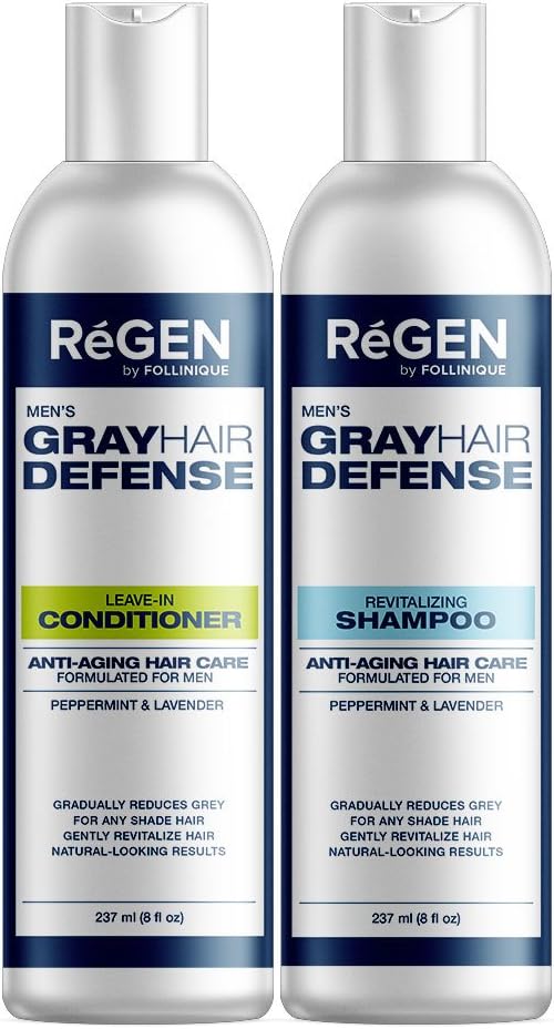Gray Reducing Shampoo and Conditioner Combo for Men, 8 Fluid Ounce