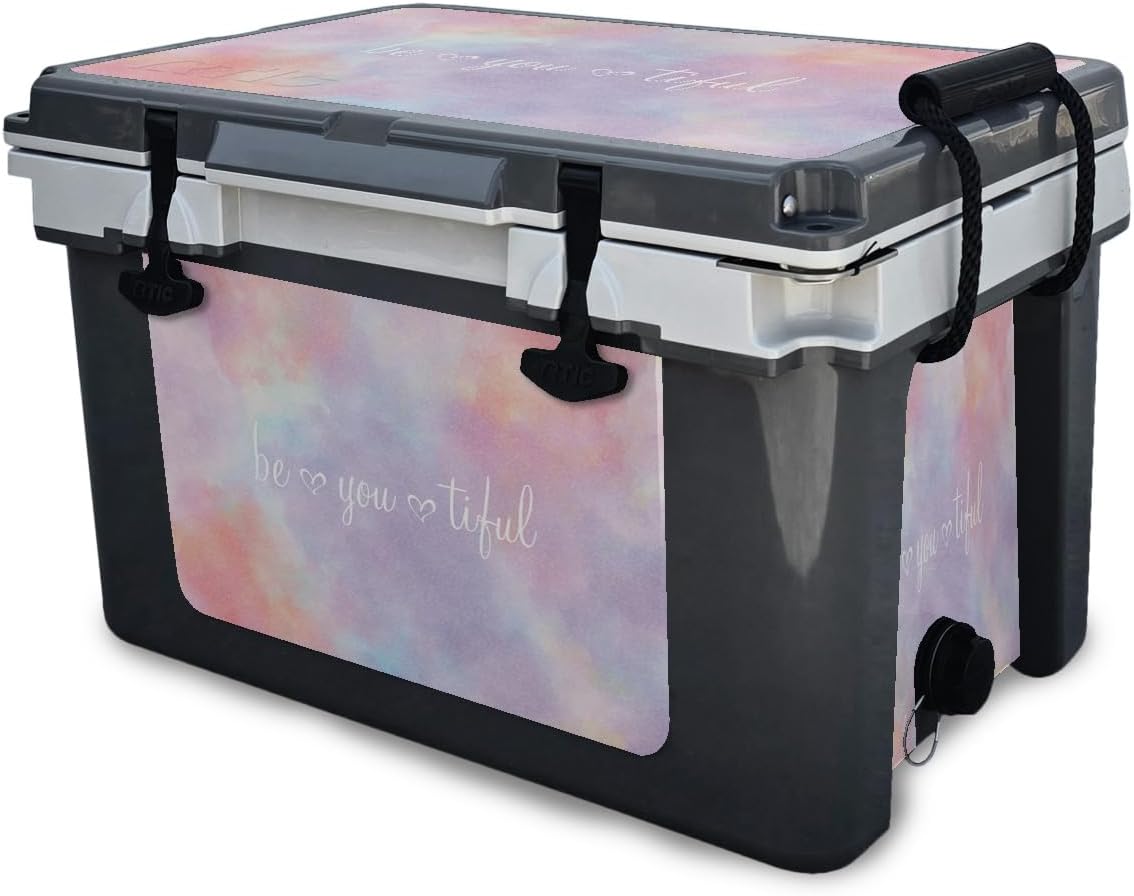 Cooler Skin Compatible with RTIC 52 QT Ultra-Light Wheeled Cooler - Almond Blossom - Premium 3M Vinyl Protective Wrap Decal Cover - Easy to Apply | Crafted in The USA by MightySkins