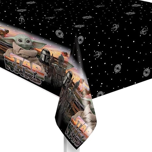 Unique Mantel rectangular multicolor de plástico Mandalorian The Child (54 x 84 pulgadas), 1 unidad, perfecto para fiestas, celebraciones y uso
