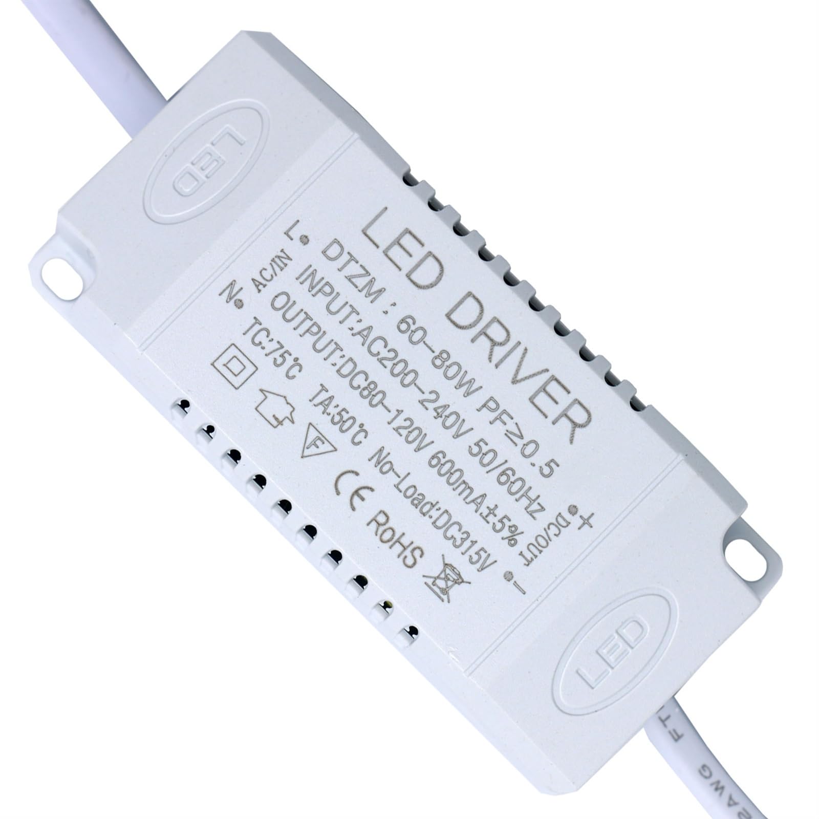Driver LED 30-50W 460mA 60-80w 600mA con custodia trasformatore LED trasformatore AC200V adattatore di alimentazione DC80-120V for lampadina spot LED fai da te(60-80W 600MA)