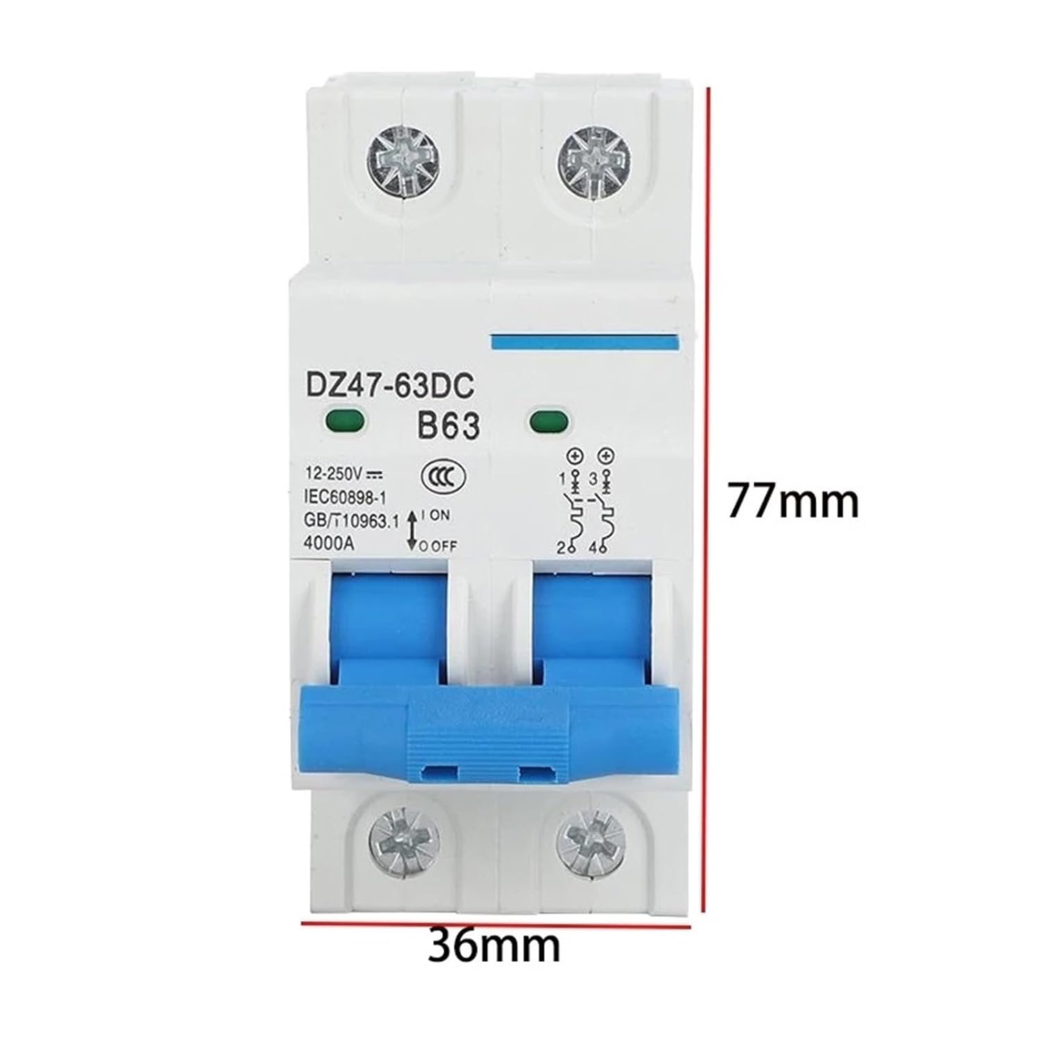 DC Circuit Breaker 24V 36V 48V 60V 72V Protection Switch 63A 80A 100A 125A E-Bike Scooter Power