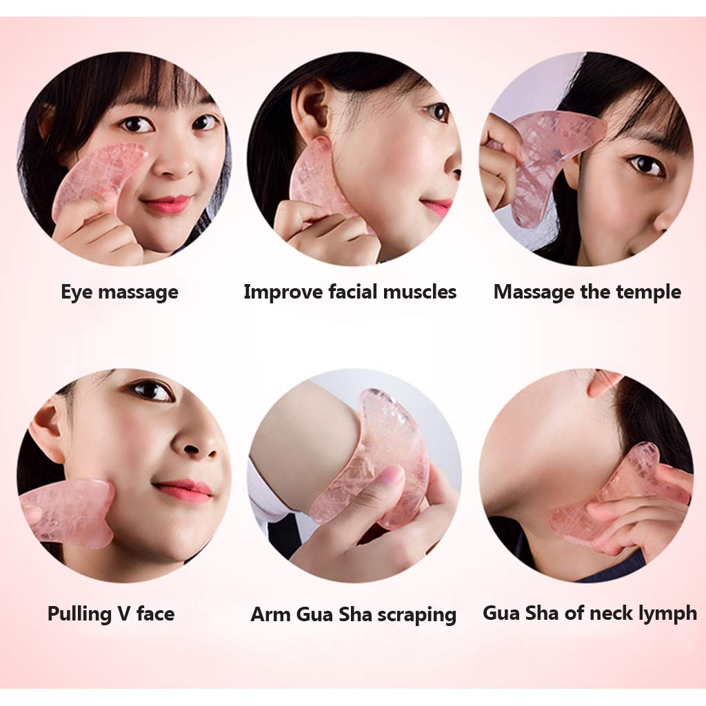 YXCKG Gesichtsmassager Jade Roller Jade Roller Facial Roller Kits Chinesisches Gua Sha Kratzmassagegerät, Smooth Edge Guasha Board für Gesichtspflege Anti-Falten, Abnehmen- Multi Shape (Size : Type1)