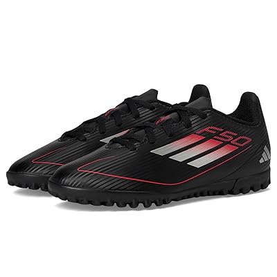 adidas Kids F50 Club Turf Soccer Cleats (Little Kid/Big Kid) Kids Shoes Black/Iron Metallic/Lucid Red