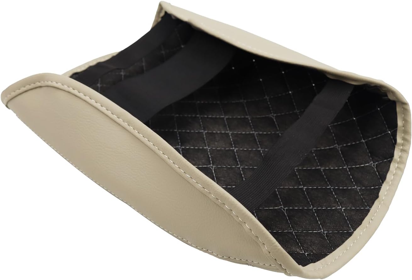 Center Console Cover for 2009-2015 Pilot, Comfortable Armrest Cover Protector Customized Car Accessories, Well-Make PVC Leather Armrest lid Cover for 2009-2015 Pilot (Beige)