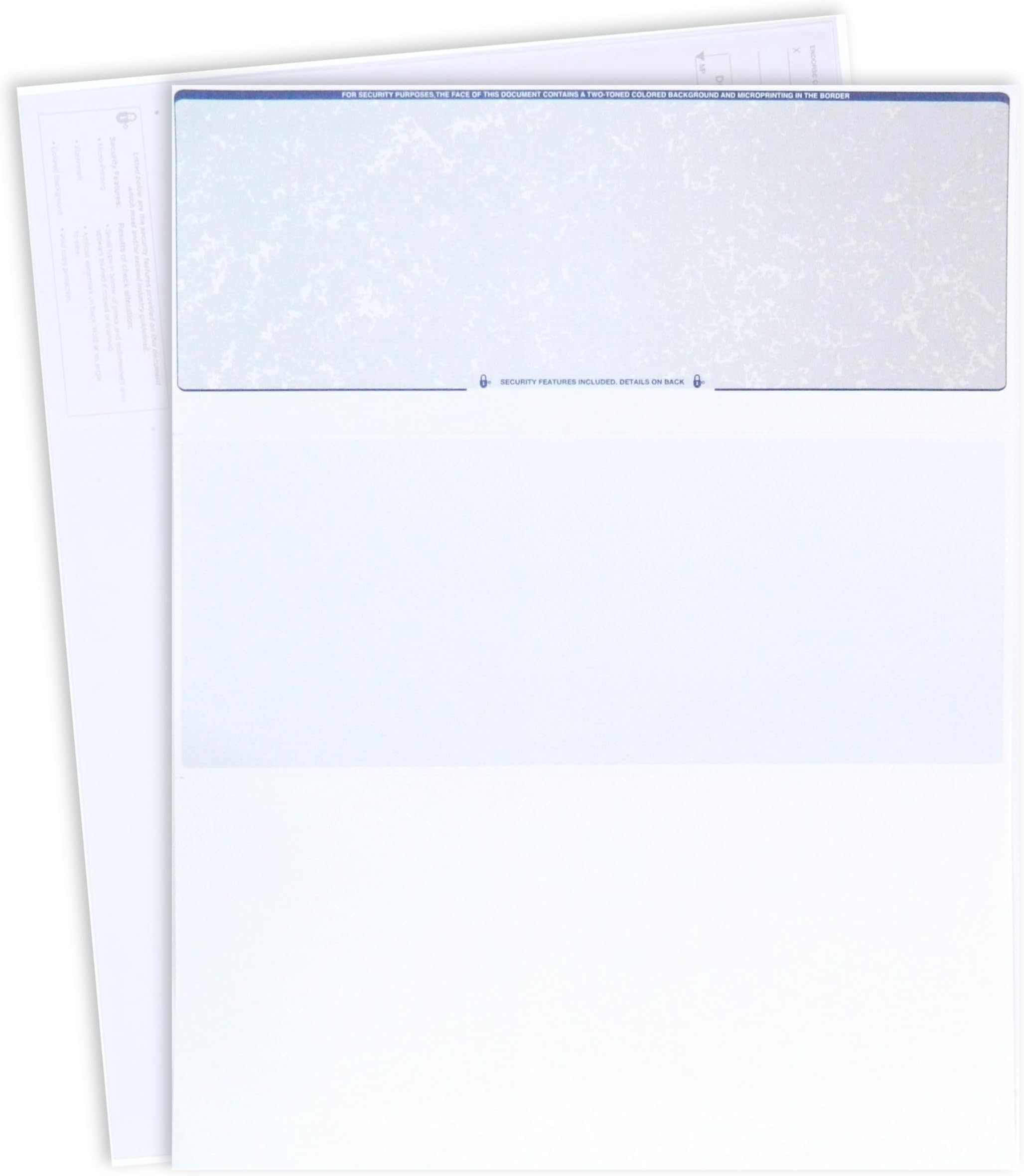 EnDoc Computer Check Paper - 50 Sheets - Business Checks on Top and Stub on Bottom - Security Features & Laser Printer Compatible with Quickbooks Blank Check Stock - Blue Red