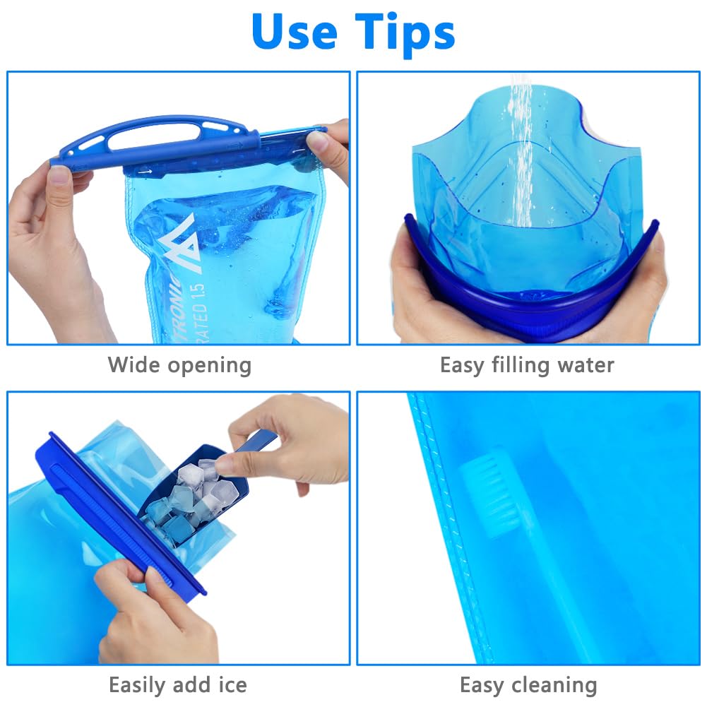 Peartree HydratePro – Sacca Idrica 1,5 Litri Per Trekking E Corsa – TPU Senza BPA – Tubo Isolato E Bocchino Silicone