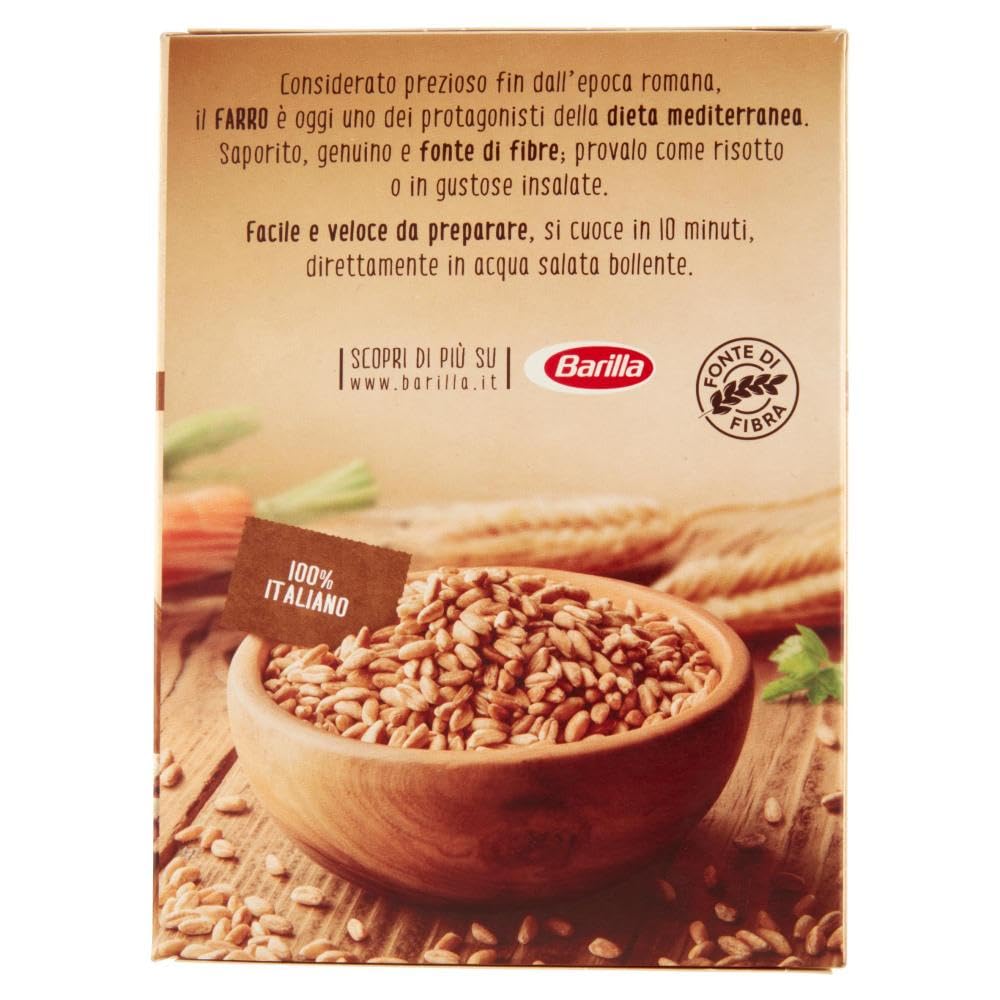 Italian Gourmet Farro cereale 100% Italiano Korn für Salate Bowls 12 x 400g | Chicchi perlati dal gusto rustico, ballaststoffreich, schnell gekocht, Gesamtnettogewicht 4,8 kg + Kostenlos Polpa 400g