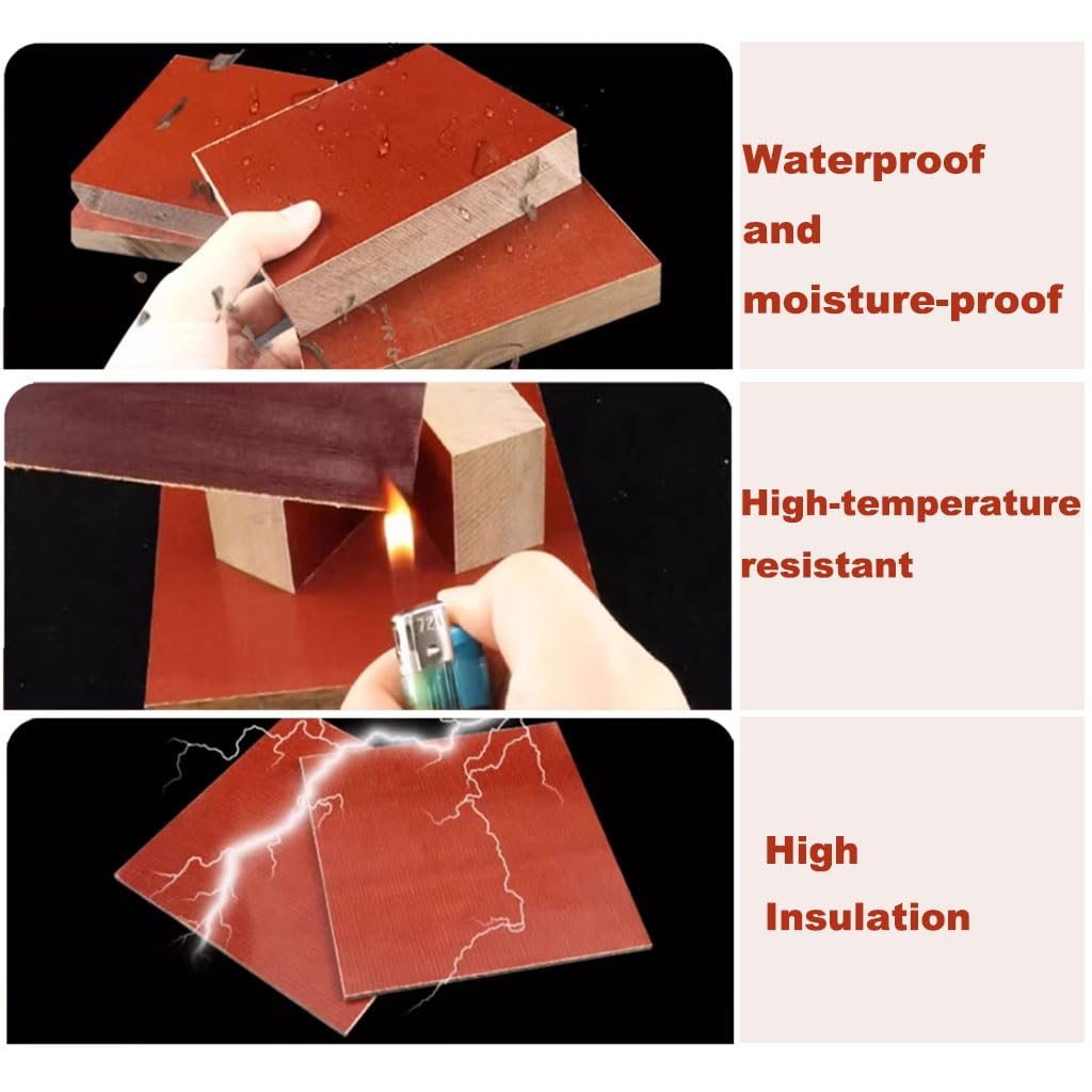 Resin Board Bakelite Sheets,Thick 1mm 2 3 4 5mm Composite Insulated Glulam Board ，Electrical Wooden Fabric Plate, Resin Laminate Veneer Board(4x50x50mm)