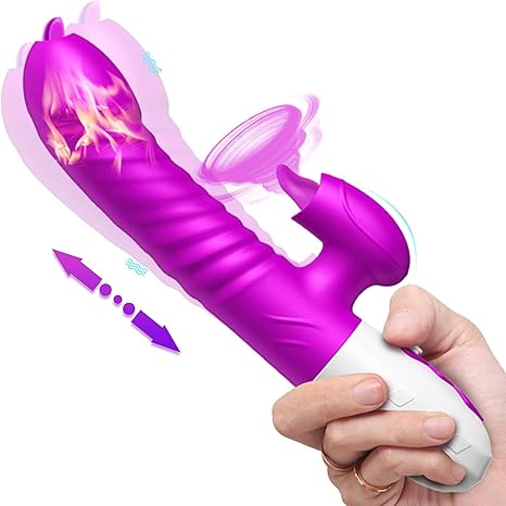 CRYPY Doble Lengua Cunnilingus vibrador telescópico rotación ...