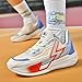 KIUSMETY Basketball Shoes for Women Men Fashion Sneakers Breathable Comfortable Colorful Sport Non Slip Shoe White Size 12