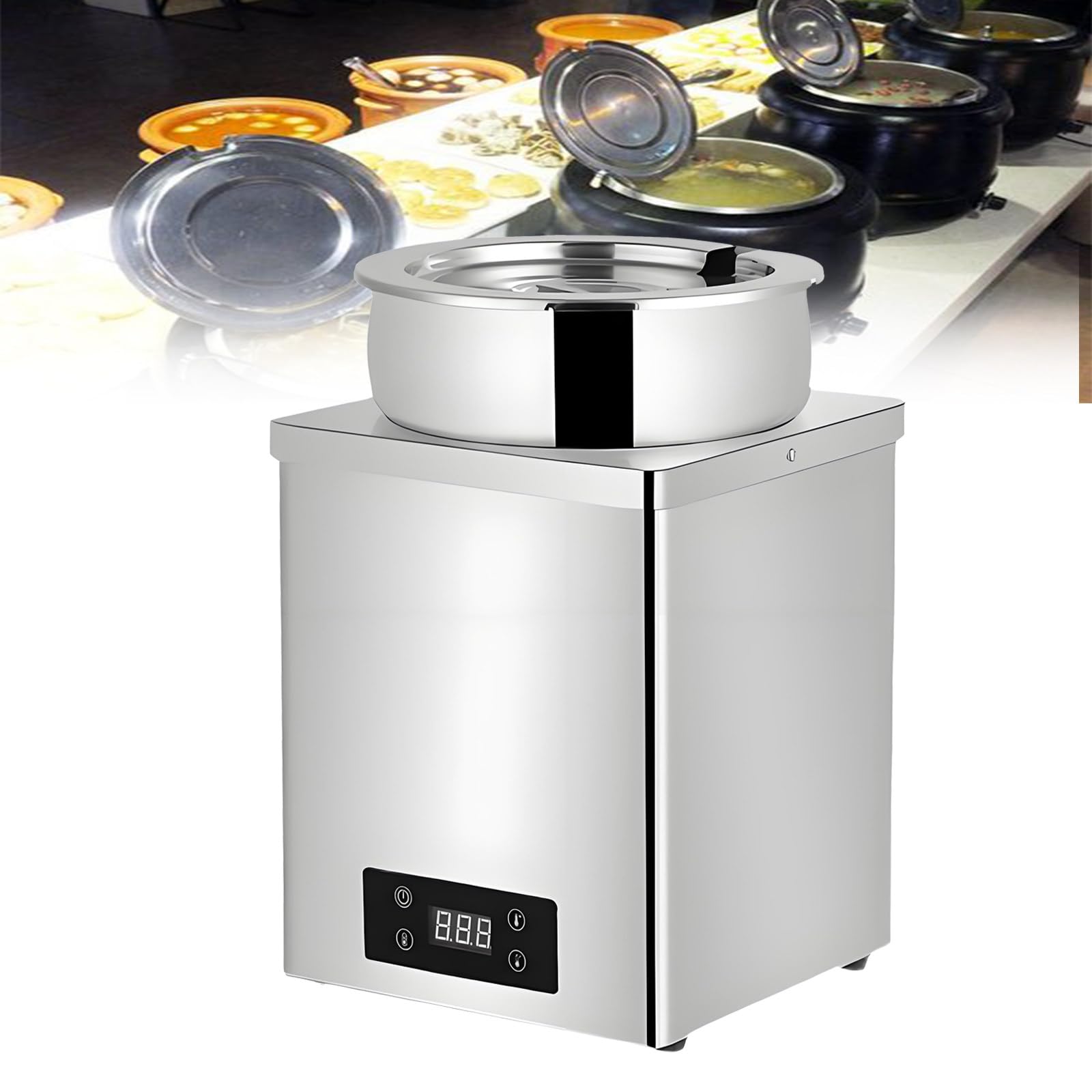 GSHSHOU Pearl Warmer Tapioca Machine Boba Insulation Pot 3L/7L,Temperature Control Range 30-100℃,Suitable Milk Tea,Sushi Shop Food Warm for Sushi,Rice,Milk Bubble Tea,Taro Ball 7L
