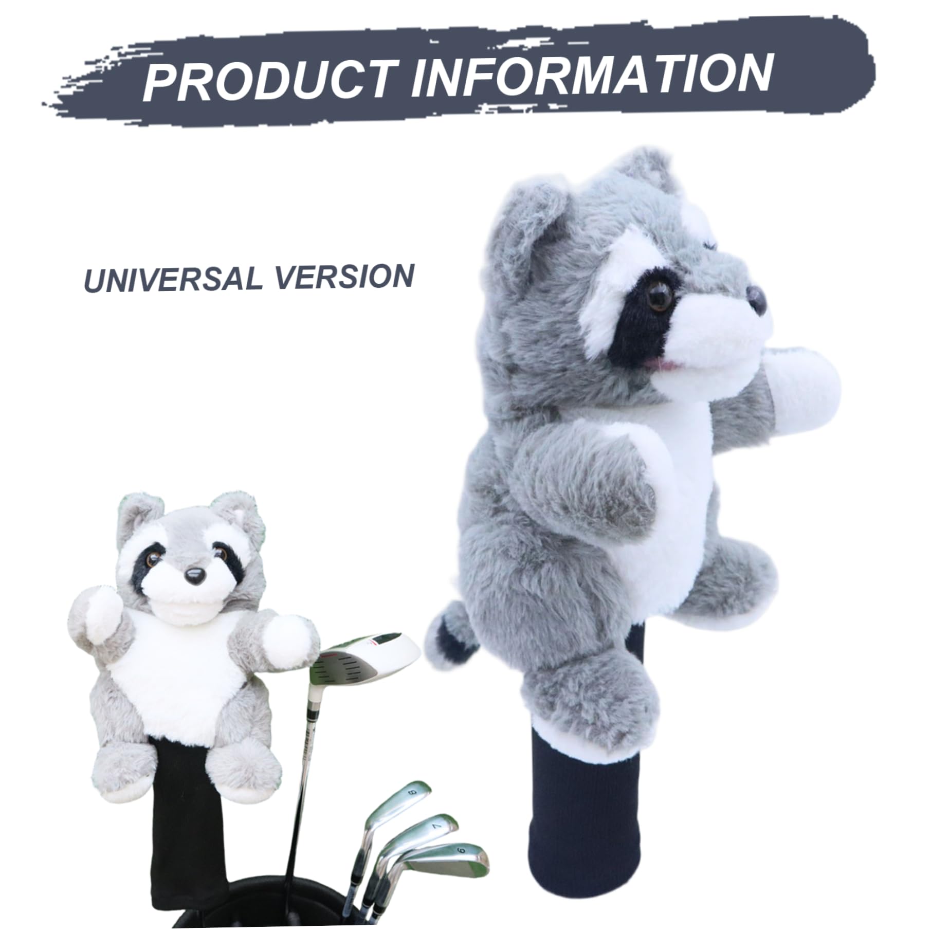 Divertenti coprimazze da golf, graziosi coprimazze da golf in peluche a forma di procione, da morbidi per uomo e donna
