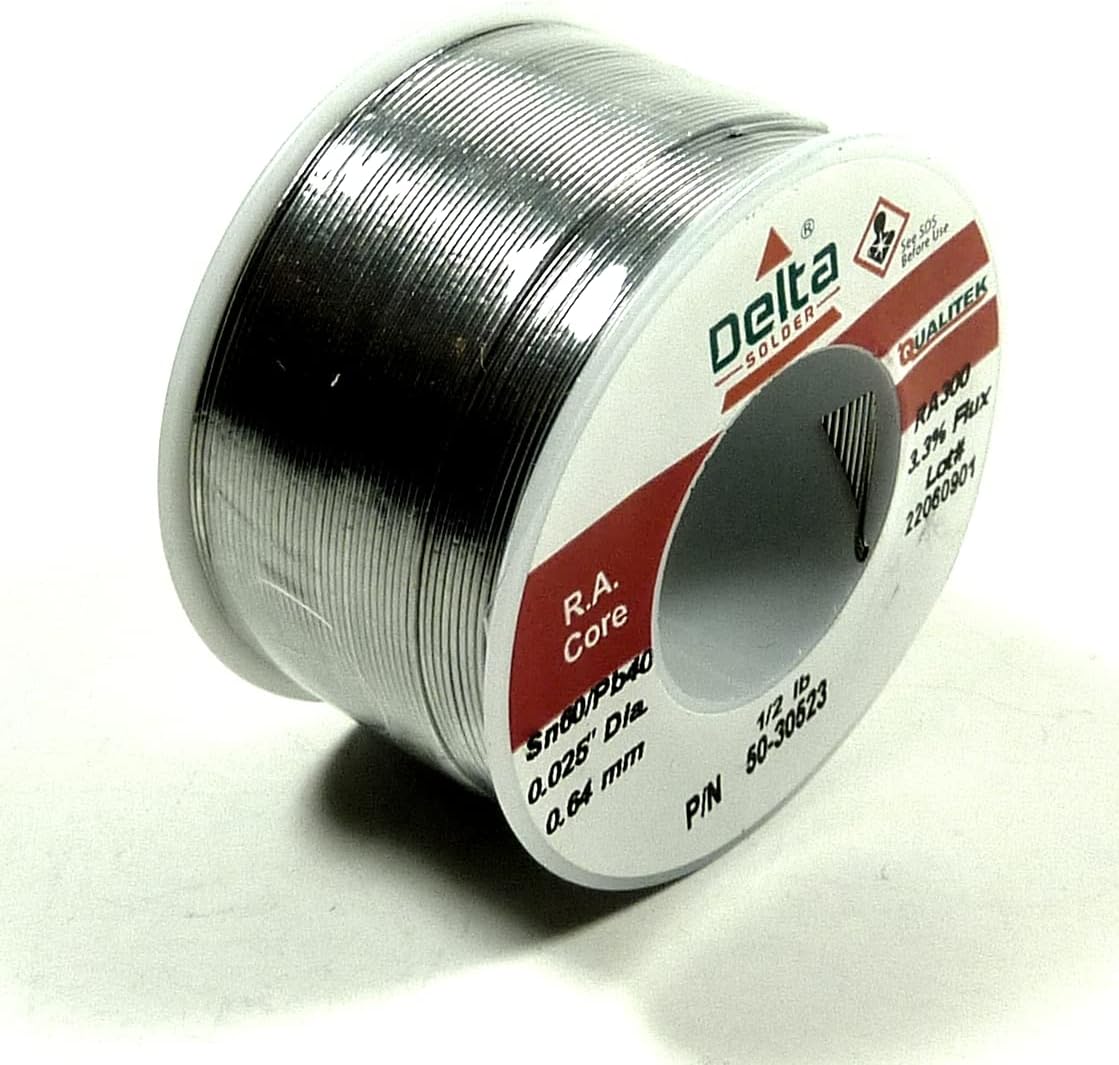 Qualitek Rosin Core Wire Solder, 60/40 (.025") 1/2LB. : 50-30523