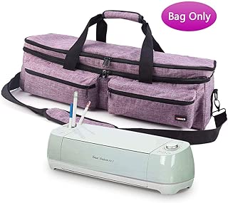Craft Double-Layer Tote Bag Compatible with Cricut Explore Air, Air 2, Maker and Silhouette Cameo 3, Tool Carrying Case for Cutting Machine and Supplies Travel Bag, Purple - coolthings.us