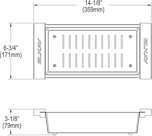 Miniatura 3 de Elkay Dart Canyon CTXC0712 Colador de acero inoxidable 6-7/16" x 11-7/8" x 2-1/2"