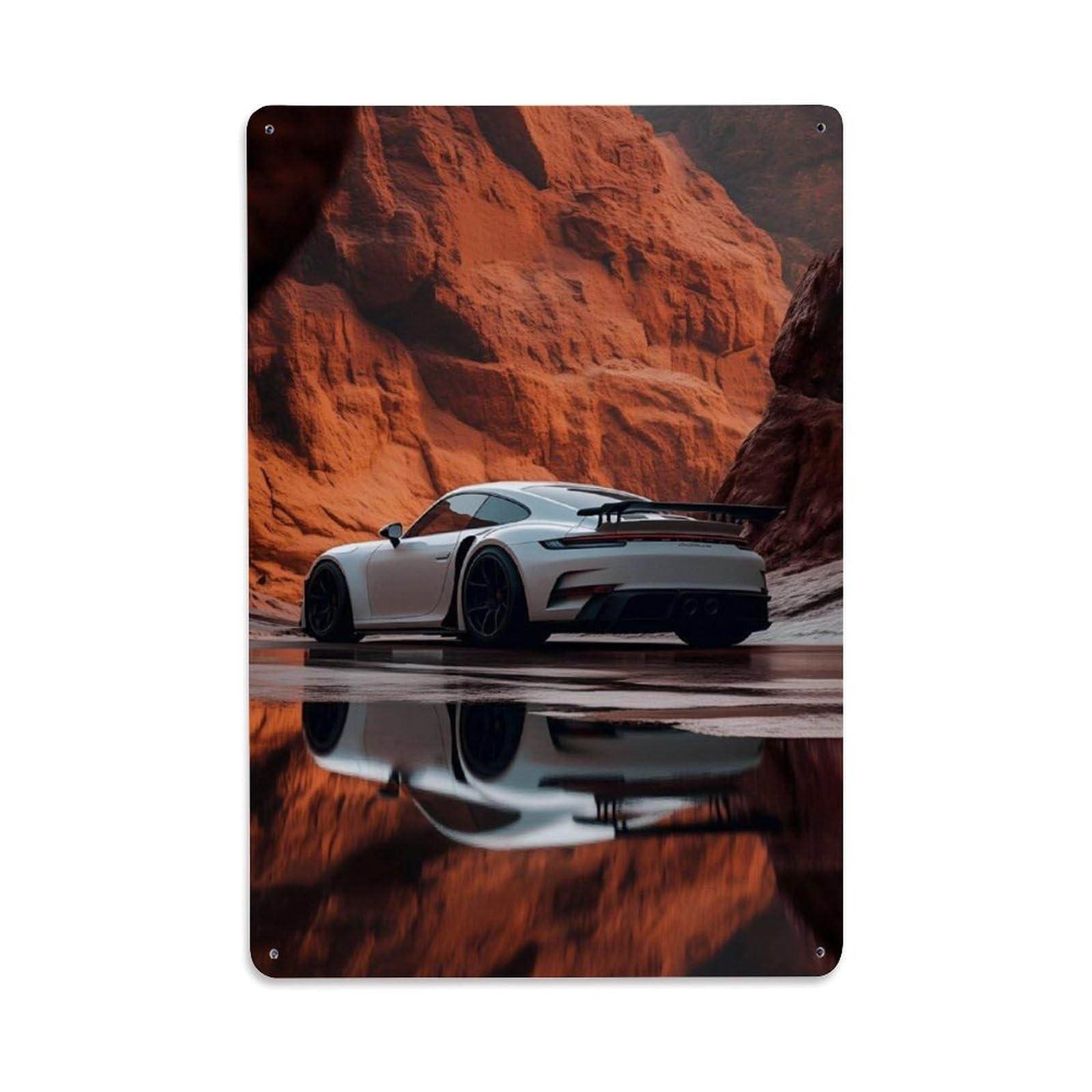 911 GT3 992 Performance Racing German Supercar Aesthetic Metal Tin Sign Plaque Wall Decor for Cafe, Man Cave, Club Bar, Office, Home Garden Round Metal Poster 8x12Inch