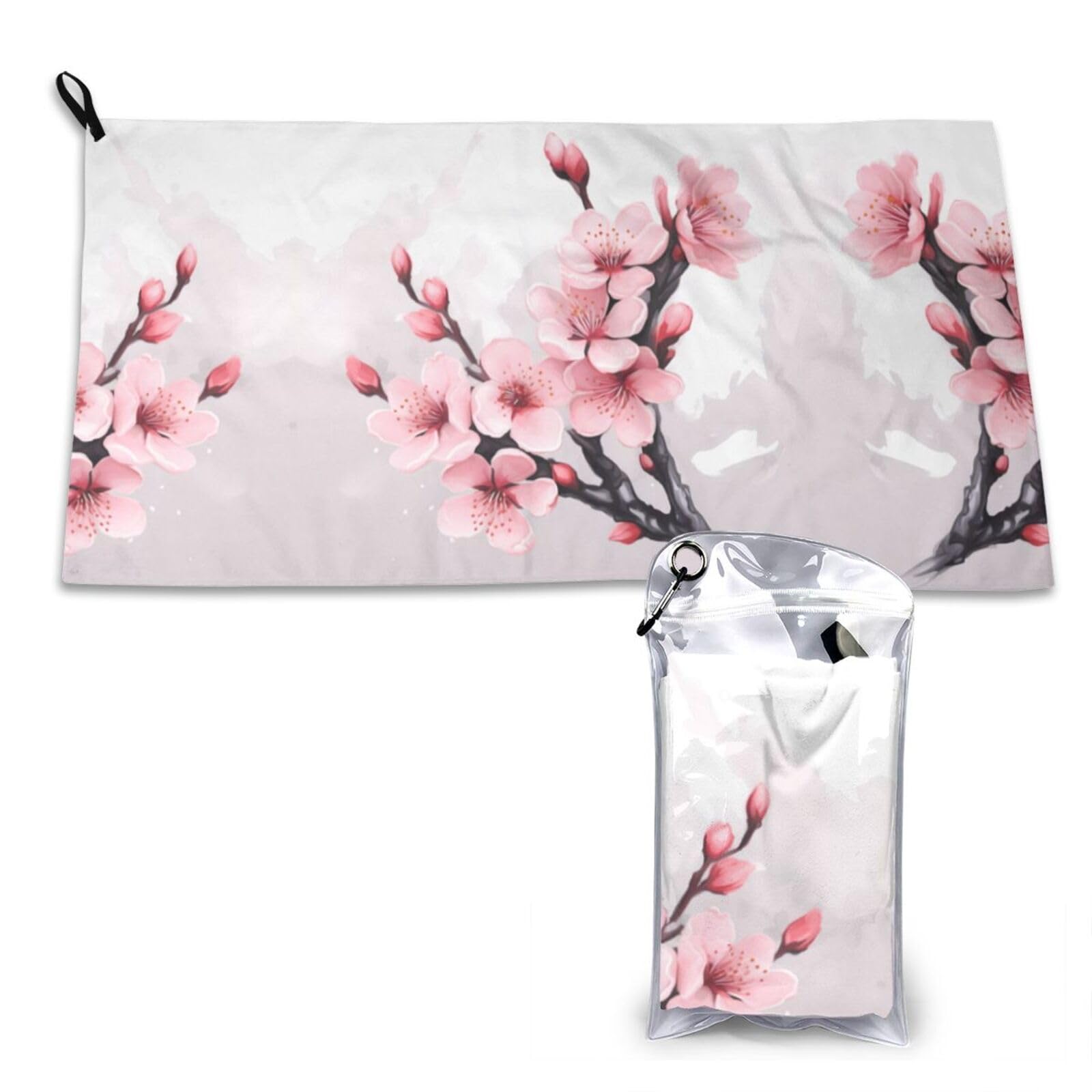 WXWJSHMGC Cherry Floral Print Cooling Towel, Gym Towel,Cooling Towels For Neck, Soft Breathable Travel Cool Towel,Sports Towels For Gym,Camping