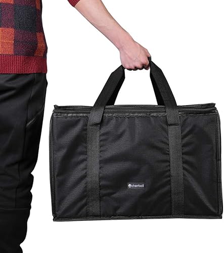 Miniatura 4 de cherrboll Bolsa de entrega de pizza aislada, 20 x 20 x 14 pulgadas, bolsa de entrega de alimentos de grado comercial, sin humedad