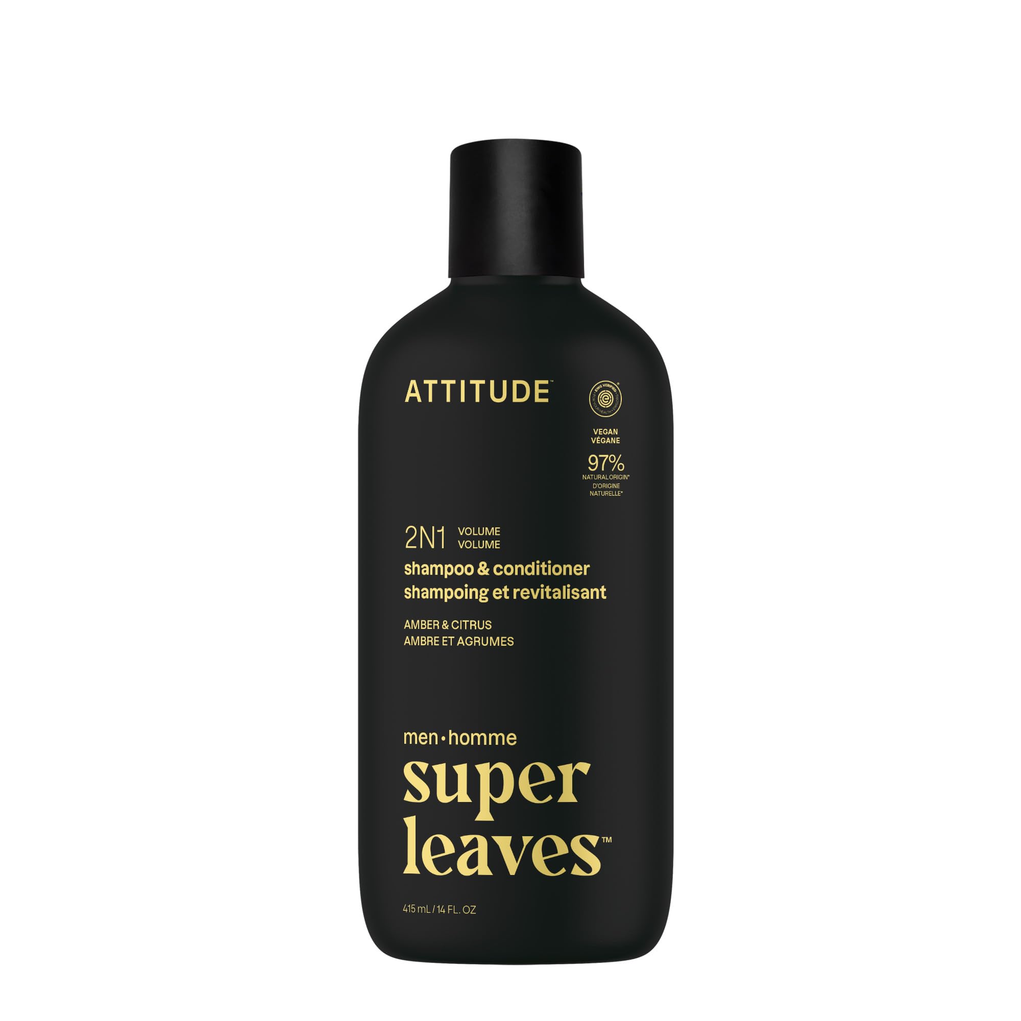 Super Leaves Shampoo e Balsamo 2 in 1 Volume Ambra e Agrumi 415 ml