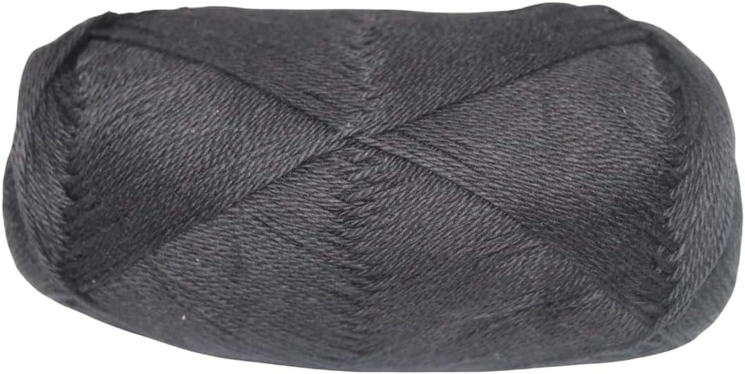 Knitsilk CottonMuse – 100% Gassed Mercerized Cotton Yarn| 2 x 75gm | Total 764 Yards, Matte Finish| Premium Crochet Thread for Apparel & DIY Crafts|Pack of 2 (Black)