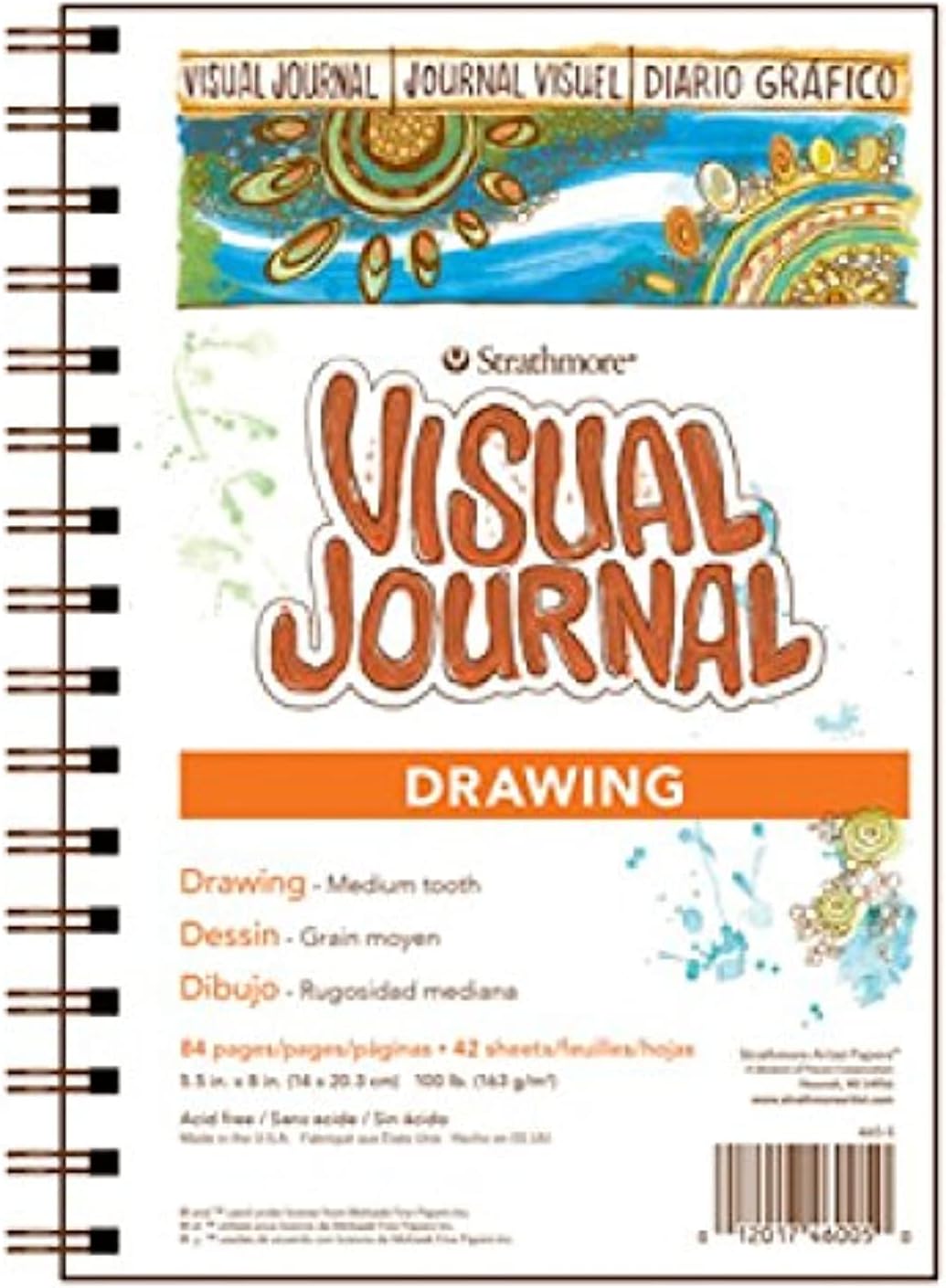 Strathmore Visual Journal Bristol Smooth 5.5"X8"-28 Sheets -460350 : Office Products