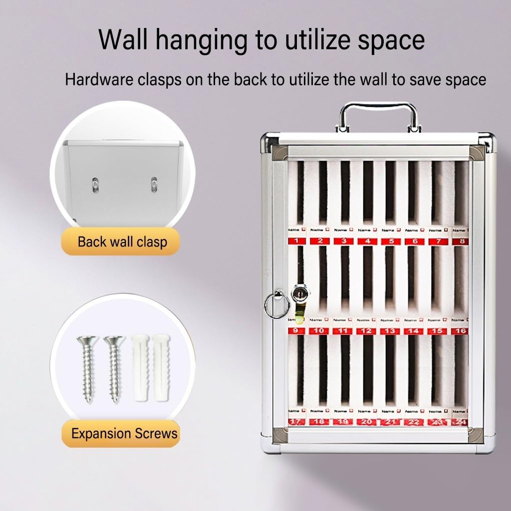 Armadietto Porta cellulari - Cassetta di Sicurezza a Muro con 60 Scomparti e Maniglia, Design Trasparente con Serratura, Ideale per scuole, uffici e aule, Organizer Sicuro per cellulari.