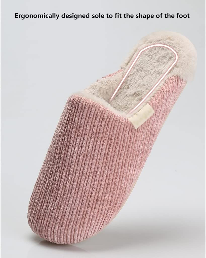Zapatillas Zapatillas de casa de Invierno Antideslizantes de algodón de Felpa, Zapatos de Mujer cálidos de Fondo Suave, Zapatillas cómodas y esponjosas Zapatos de algodón