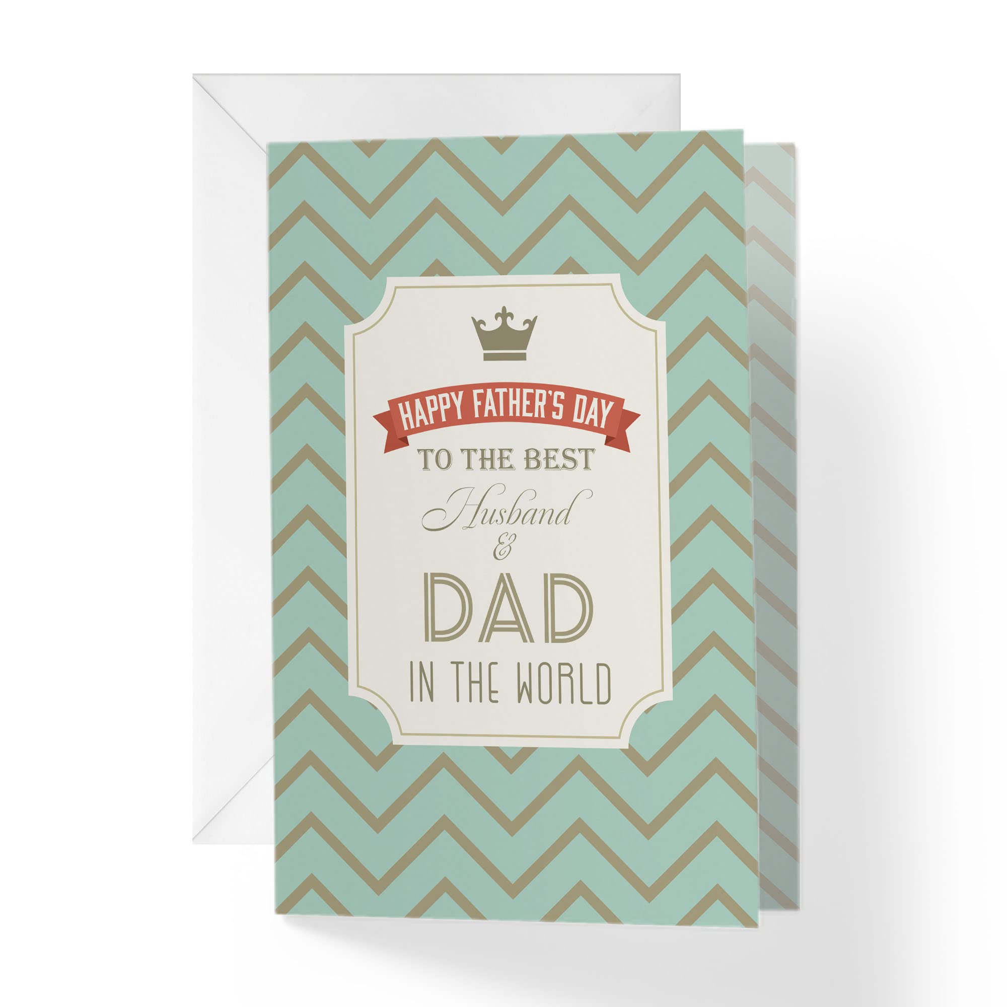 1Up GreetingsFathers Day Card for Husband | Best Dad Fathers Day Card From Wife | 5”x7.5” | (Single Card and Envelope)