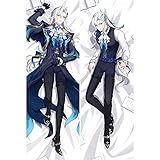 Genshin Neuvillette Cosplay Dakimakura Hugging Body Pillow Case, Costume Anime Otaku, 2-Side HD Pillowcase Cover 59 x 20 Inch (Model A)