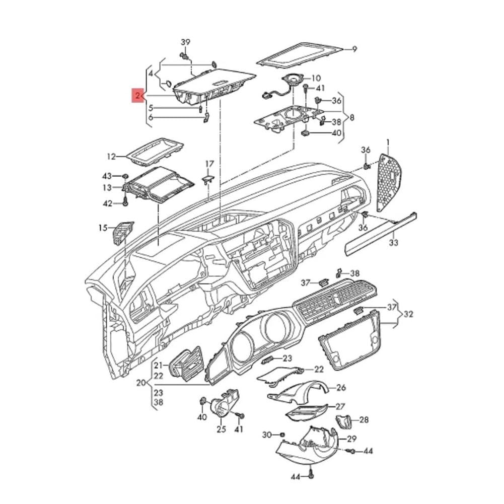 Boîte de rangement pour tableau de bord de commande centrale pour Tiguan L 2019-2021, OEM 5NG857922A, pièce de rechange ABS noir