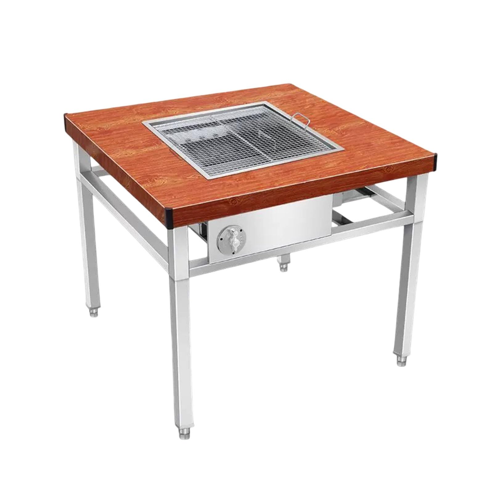 Smokeless BBQ Grill Table, Charcoal Grill Table with Cooking Plate & Grate,