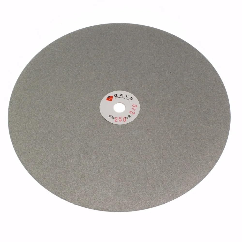 10" cala 250 mm Ziarnistość 60-1200 Diamentowa tarcza ścierna Powlekana płaska tarcza do szlifowania Narzędzia jubilerskie do szkła, kamieni szlachetnych i ceramiki(60)