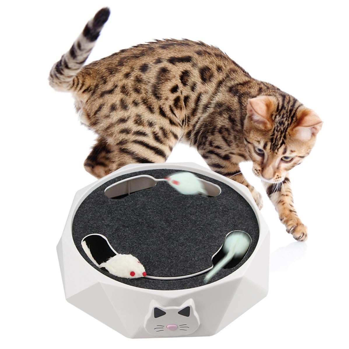 Chat Souris Électronique pour Chat Électrique en Abs Blanc Action de Souris Qui Creuse Simulateur de Chasse
