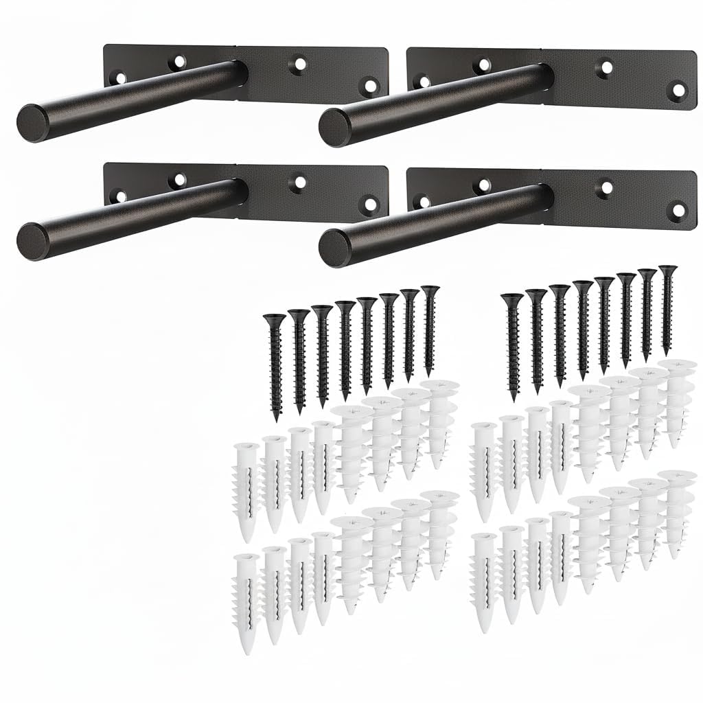 6" Heavy Duty Floating Invisible Shelf Brackets – Solid Steel Blind Shelf Supports - Hidden Brackets for Floating Shelves | Wall Hanging Wooden Shelf Invisible Supporter (6" Inch Set of 8) (4)-image-26