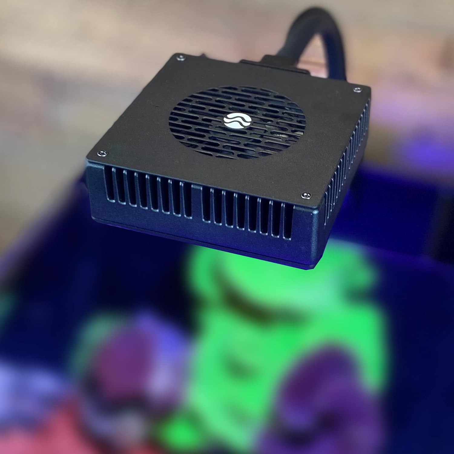 CURRENT Orbit R24 52 Watt Reef LED Saltwater Marine Aquarium Coral Light with Flex Arm Tank Mount Wireless Lighting & eFlux Wave Pump Control Bluetooth Loop App Compatable for Fish Tank (4410)