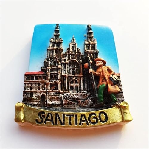 Miniatura 2 de Santiago Chile - Imán para nevera, recuerdo de viaje, decoración de nevera, calcomanía magnética 3D, colección artesanal