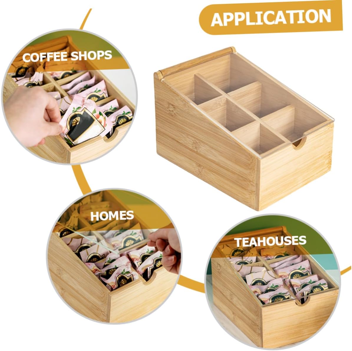 Ciieeo Tea Bag Holder Storage Box Lid Multi-purpose Organizer for Tea Bags Coffee Container for Home and Kitchen Use