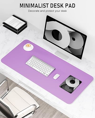 Miniatura 2 de Alfombrilla de escritorio, 60 x 35 cm, de piel sintética, antideslizante, alfombrilla grande para mouse para escritorio, impermeable, almohadilla de