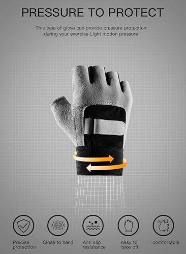 Miniatura 5 de Guantes de entrenamiento para hombres, guantes de entrenamiento para mujer, doble correa ajustable, guante de levantamiento de peso pesado, guante