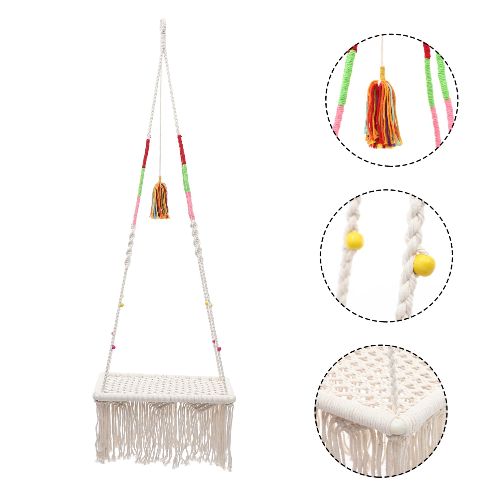 Sosoport Amaca per Gatti Sospesa in Cotone Intrecciato Bohemien, Decorativo e Caldo per Gattini Struttura in Ferro Resistente,
