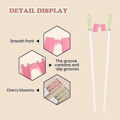 Miniatura 6 de 7 pares de palillos de entrenamiento reutilizables para niños, adultos, entrenadores principiantes y cada estudiante de edad, palillos de práctica