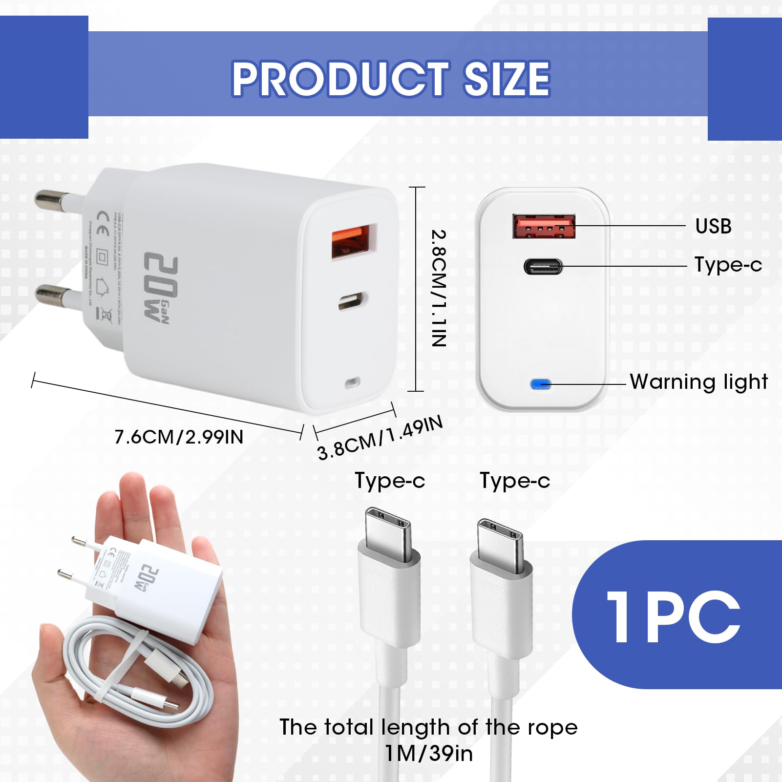 Avoalre 20W Caricatore Rapido IPhone Con 2 Porte USB C E USB A Avoalre 20W Caricatore Rapido IPhone Con 2 Porte USB C E USB A