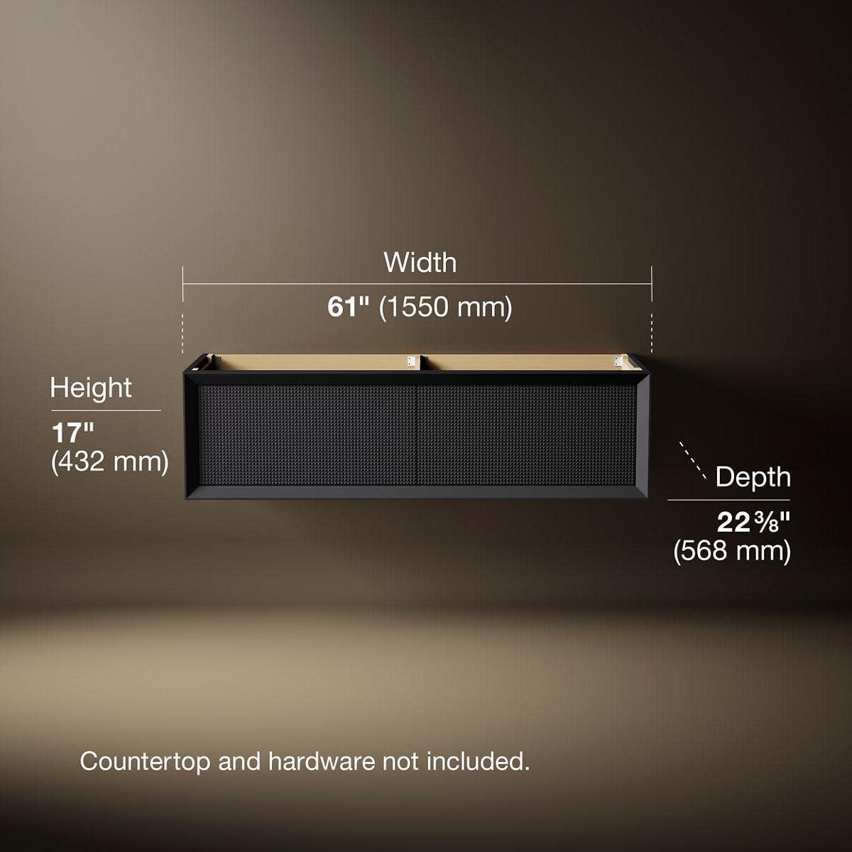Kohler Enivo® 60" wall-Hung Bathroom Vanity Cabinet, Gloss Black