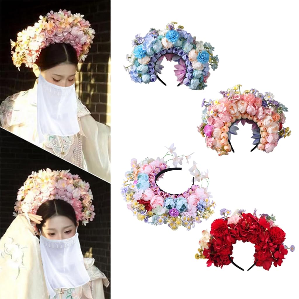 Ethnisches Braut-Stirnband, Haarkranz, Blumenkrone, Hochzeit, Blume, Stirnband, Strandhaarband, Haarschmuck, Party-Haarschmuck
