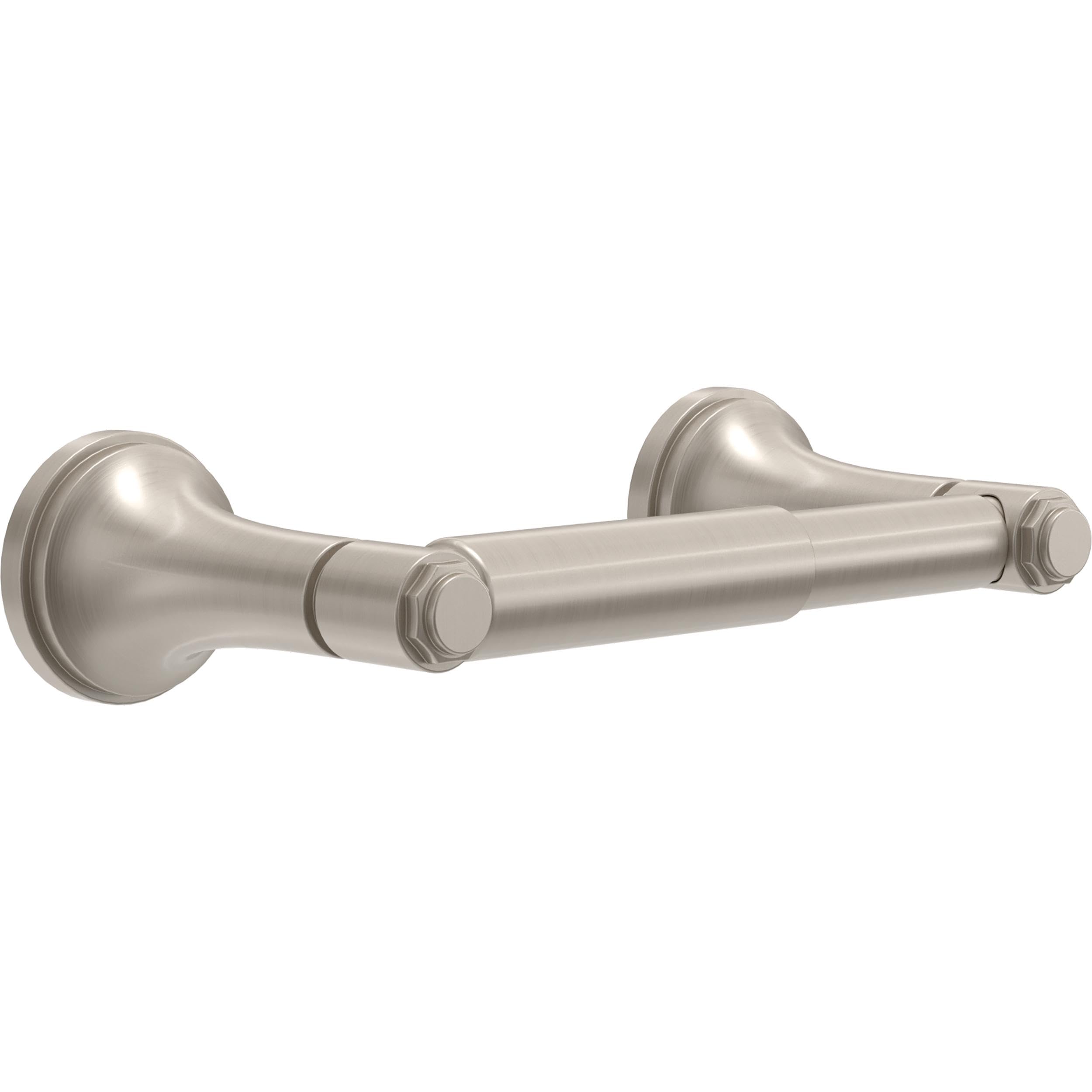 Franklin Brass Woodruff (1-Pack) Toilet Paper Holder Satin Nickel Tissue Roll Holder for Bathroom Organization and Storage Spring-Loaded Toilet Tissue Holder Wall Bathroom Accessories WDRF50-SN