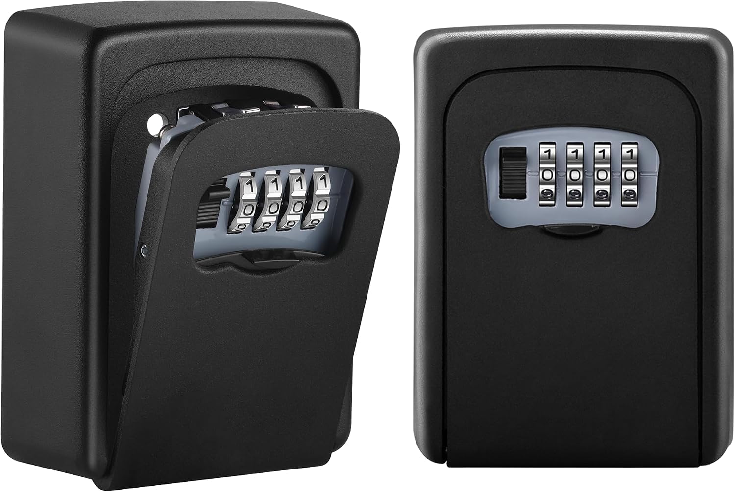 suicune key lock box wall mounted, 4 digit combination lockbox for outside, house key safe security storage lock box for indoor, outdoor, garage, garden, store