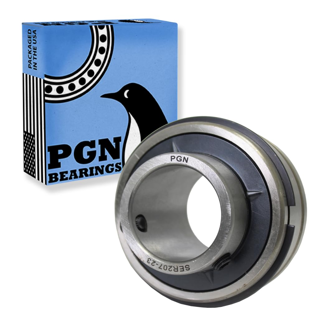 (6) PGN SER207-23 - 1-7/16" Bore Insert Ball Bearing with Snap Ring and Set Screws - ER23 ER-23 ER207-23