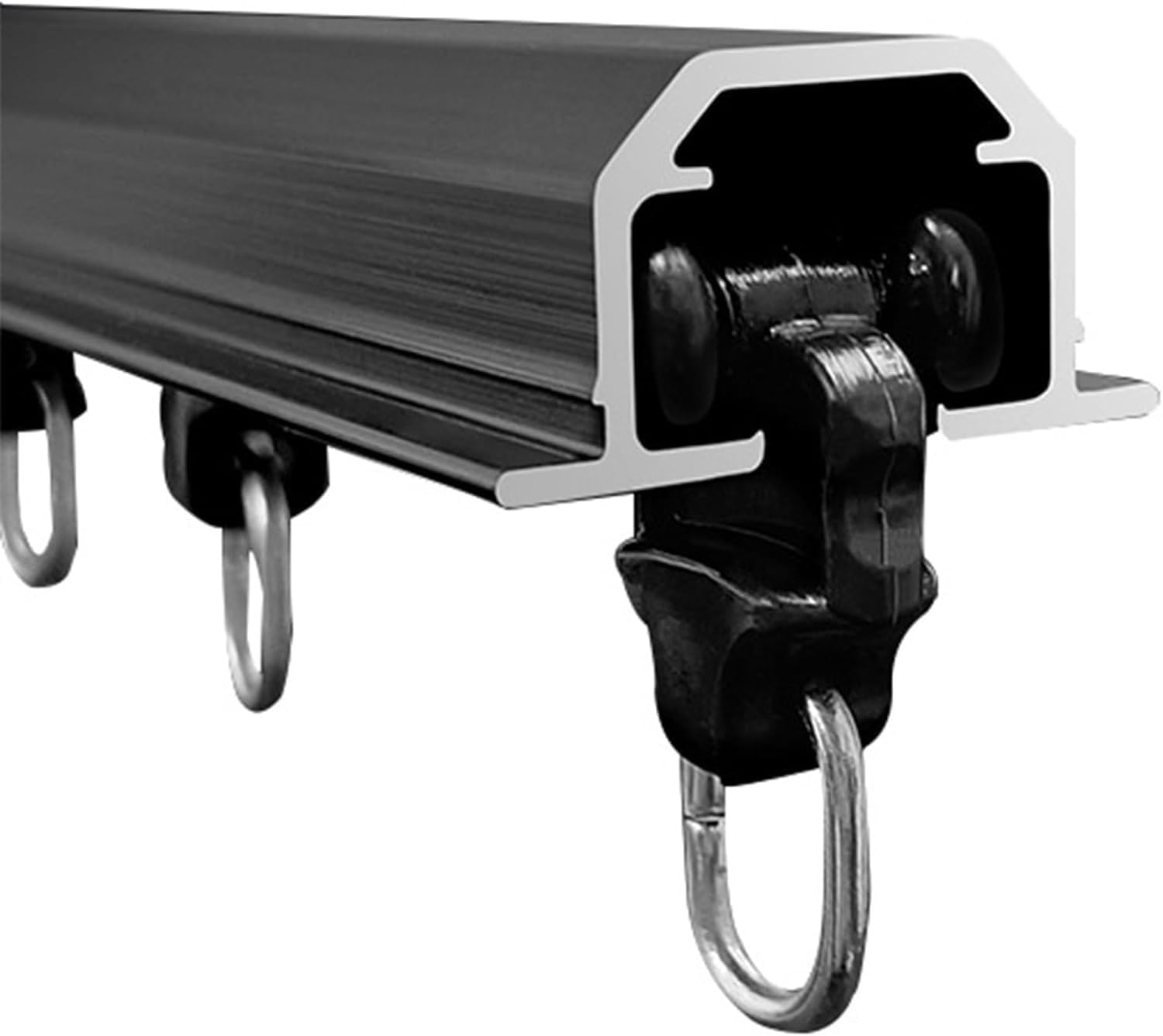 Heavy Duty Curtain Track, Hidden Recessed Curtain Track, Silent Sliding Curtain Rail, Aluminium Curtain Track Set, For Room Divider, Privacy Protection (Size : 600cm/20ft/4 * 150cm)(A,400cm/13.1ft/4*1