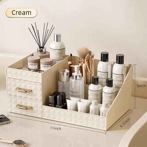 Miniatura 2 de Organizador de maquillaje transparente para tocador, organizador de maquillaje de escritorio con cajones para cosméticos, pintalabios, cuidado de
